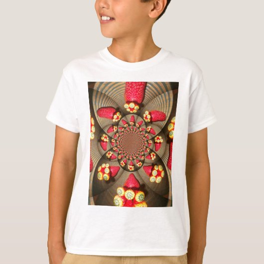 Kleurrijke Red Delight: Strawberry Kaleidoscope Ar T-shirt (Voorkant)