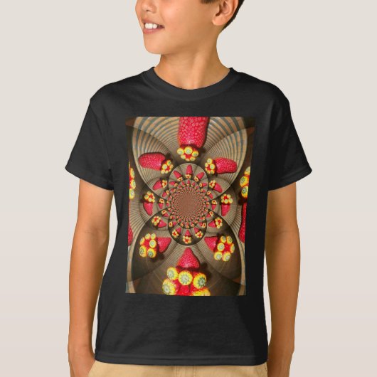Kleurrijke Red Delight: Strawberry Kaleidoscope Ar T-shirt (Voorkant)