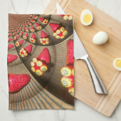 Kleurrijke Red Delight: Strawberry Kaleidoscope Ar Theedoek (Quarter Fold)