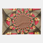 Kleurrijke Red Delight: Strawberry Kaleidoscope Ar Theedoek (Horizontaal)