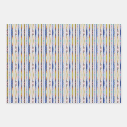 Kleurrijke Reeds inpakpapier vellen set van 3 (Voorkant 3)