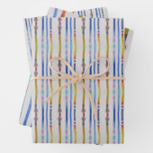 Kleurrijke Reeds inpakpapier vellen set van 3 (In situ)