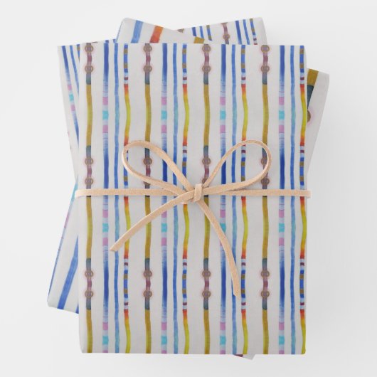 Kleurrijke Reeds inpakpapier vellen set van 3 (In situ)