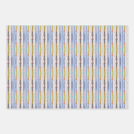 Kleurrijke Reeds inpakpapier vellen set van 3 (Voorkant)
