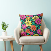 Kleurrijke reeks grote bloemen kussen (Stoel)