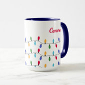 Kleurrijke reeks lichten Gepersonaliseerde Kerstmi Mok (Voorkant rechts)