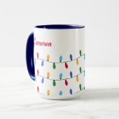 Kleurrijke reeks lichten Gepersonaliseerde Kerstmi Mok (Voorkant links)