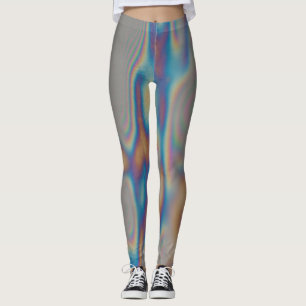 Kleurrijke reflectie van regenboogmoiré leggings