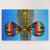 Kleurrijke reflecties van de luchtballon op het me legpuzzel (Horizontaal)