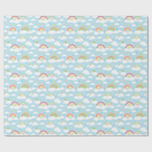 Kleurrijke regenbogen en wolken cadeaupapier