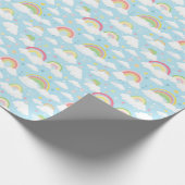 Kleurrijke regenbogen en wolken cadeaupapier (Hoek)