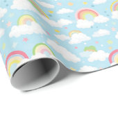 Kleurrijke regenbogen en wolken cadeaupapier (Rol Hoek)
