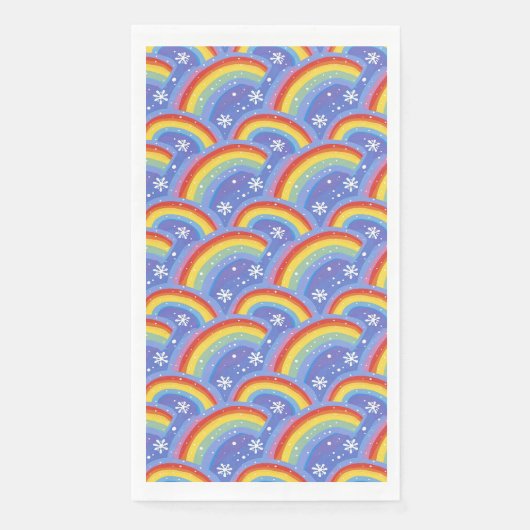 Kleurrijke regenbogen op Paarse achtergrond Servet (Voorkant)