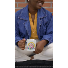 Kleurrijke regenboog 1e klas leraar koffiemok