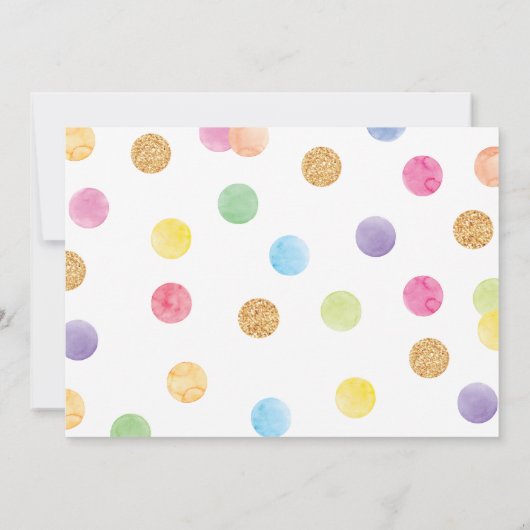 Kleurrijke Regenboog 1e Verjaardag Dank u kaart (Achterkant)