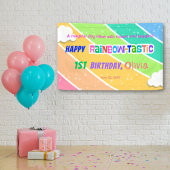 Kleurrijke Regenboog 1e Verjaardagsfeest Banner