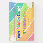 Kleurrijke Regenboog 1e Verjaardagsfeest Banner (Verticaal)