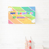 Kleurrijke Regenboog 1e Verjaardagsfeest Banner (Insitu)