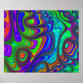 Kleurrijke regenboog 3D getextureerde abstracte ku Poster