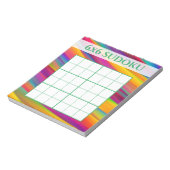 Kleurrijke regenboog 6x6 Sudoku Grid Sjabloon Notitieblok (Linkerzijde)