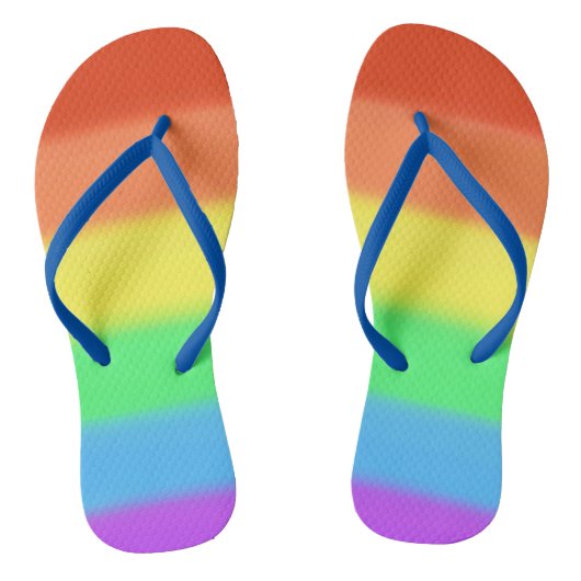 Kleurrijke regenboog aangepaste spiegeltjes teenslippers (Voetbed)