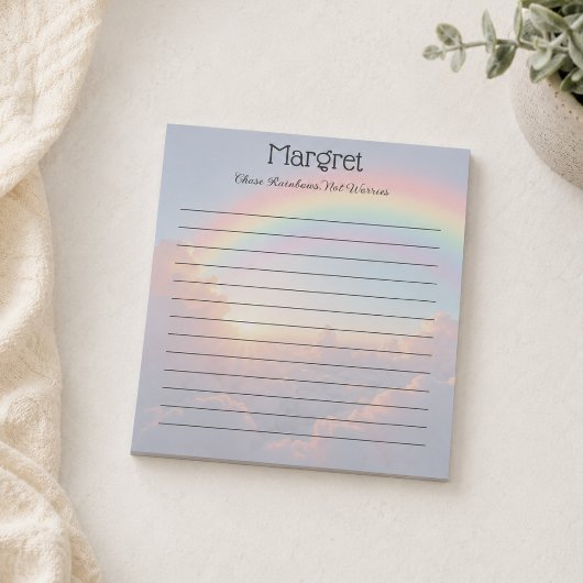 Kleurrijke Regenboog Aanpasbare Naam & Citaat Notitieblok