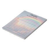 Kleurrijke Regenboog Aanpasbare Naam & Citaat Notitieblok (Linkerzijde)