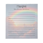 Kleurrijke Regenboog Aanpasbare Naam & Citaat Notitieblok (Voorkant)