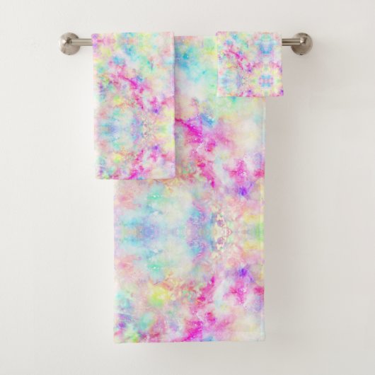 Kleurrijke regenboog Abstracte Bohemian Tie Dye Bad Handdoek (Insitu)