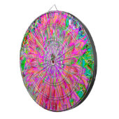 Kleurrijke regenboog Abstracte Decoratieve Dahlia Dartbord (Voorkant Rechts)