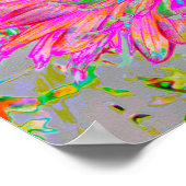 Kleurrijke regenboog Abstracte Decoratieve Dahlia  Poster (Hoek)