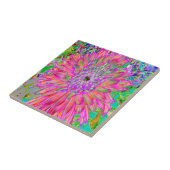 Kleurrijke regenboog Abstracte Decoratieve Dahlia  Tegeltje (Zijkant)