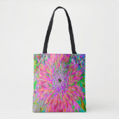 Kleurrijke regenboog Abstracte Decoratieve Dahlia Tote Bag (Voorkant)
