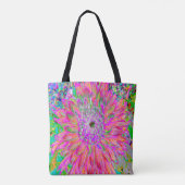 Kleurrijke regenboog Abstracte Decoratieve Dahlia Tote Bag (Achterkant)