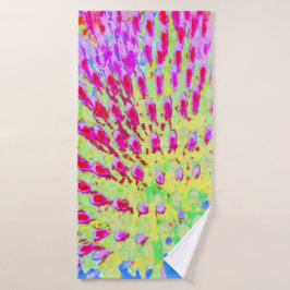 Kleurrijke Regenboog Abstracte Kegelbloem Badhanddoek