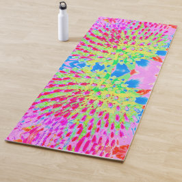 Kleurrijke regenboog abstracte kegelbloem yogamat