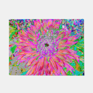 Kleurrijke Regenboog Abstracte Sierlijke Dahlia Bl Deurmat
