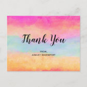 Kleurrijke regenboog Abstracte stripes Dank u Briefkaart (Voorkant)