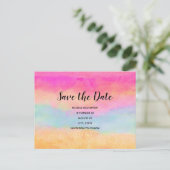 Kleurrijke regenboog Abstracte stripes sparen de D Uitnodiging Briefkaart (Staand voorkant)