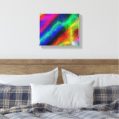 kleurrijke regenboog abstracte textuur canvas afdruk (Insitu (Slaapkamer))