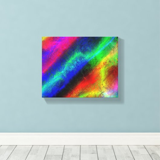 kleurrijke regenboog abstracte textuur canvas afdruk (Insitu (Houten vloer))