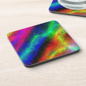 kleurrijke regenboog abstracte textuur onderzetter (Linkerzijde)