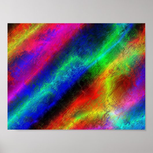 kleurrijke regenboog abstracte textuur poster (Voorkant)