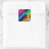 kleurrijke regenboog abstracte textuur vierkante sticker (Tas)