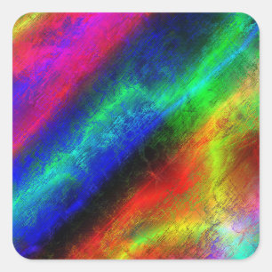 kleurrijke regenboog abstracte textuur vierkante sticker