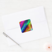 kleurrijke regenboog abstracte textuur vierkante sticker (Envelop)