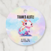Kleurrijke Regenboog Axolotl Verjaardag Bedankjes Labels (Achterkant)