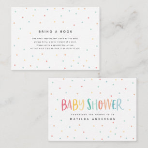 kleurrijke regenboog baby shower neem een boek c notitiekaartje