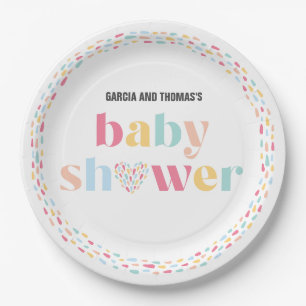 Kleurrijke Regenboog Baby Shower Persoonlijk Papieren Bordje