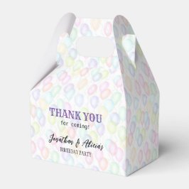 Kleurrijke regenboog ballon gezamenlijke verjaarda bedankdoosjes